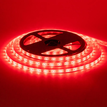 LED лента 12В красная smd 2835 60led/м IP65, 1м