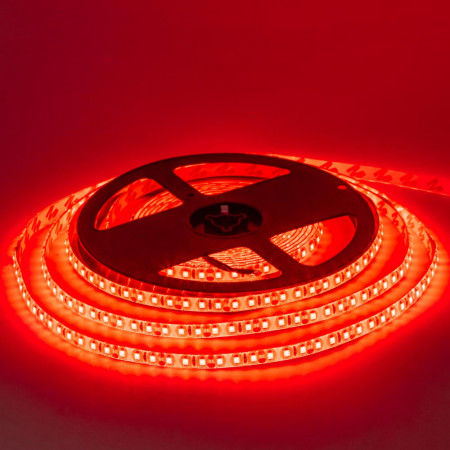 LED лента 12В красная smd 2835 120led/м IP20, 1м