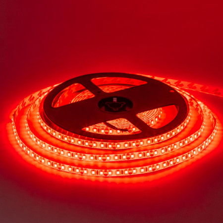 LED лента 12В красная smd 2835 120led/м IP65, 1м
