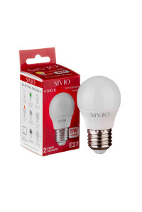 LED лампа 5Вт Sivio нейтральная белая E27 G45 4100K