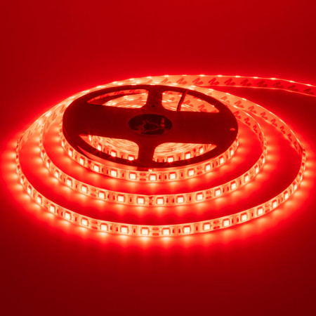 LED лента 12В красная smd 5050 60led/м IP20, 1м