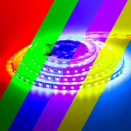 LED лента 12В RGB smd 5050 60led/м IP65, 1м