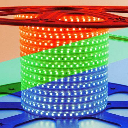 LED лента 220В RGB smd 5050 10W/m 60led/м IP65, 1м