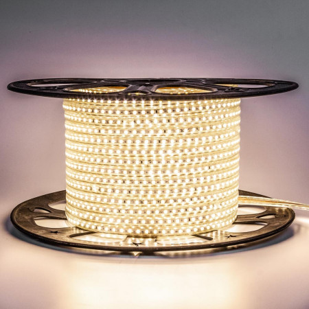 LED лента 220В белая теплая AVT smd 2835 120led/м 4Вт/м IP65, 1м