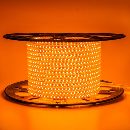 LED лента 220В оранжевая AVT smd 2835 120led/м 4Вт/м IP65, 1м