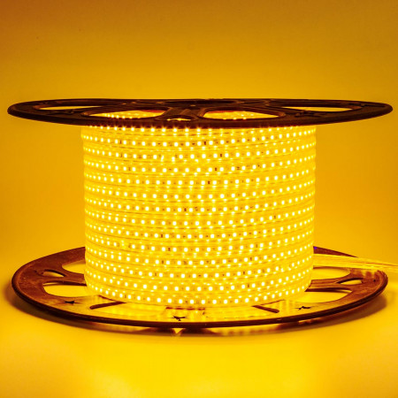 LED лента 220В желтая AVT smd 2835 120led/м 4Вт/м IP65, 1м
