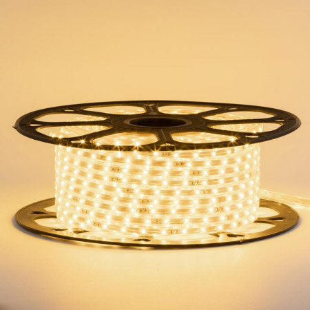 LED лента 220В белая теплая smd 2835 120led/м 12Вт/м IP65, 1м