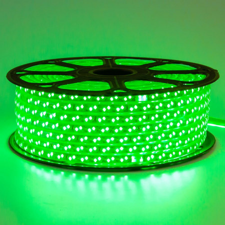 LED лента 220В зеленая smd 2835 120led/м 12Вт/м IP65, 1м