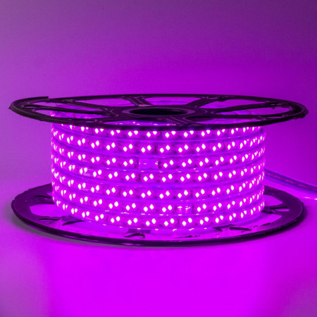 LED лента 220В фиолетовая smd 2835 120led/м 12Вт/м IP65, 1м