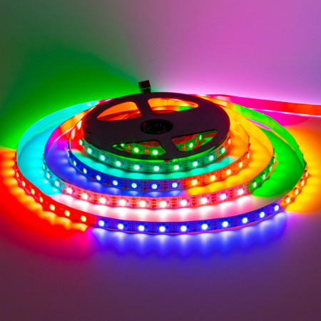 LED лента адресная AVT 5В smd 5050 ws2812b 60led/m IP20, 1м