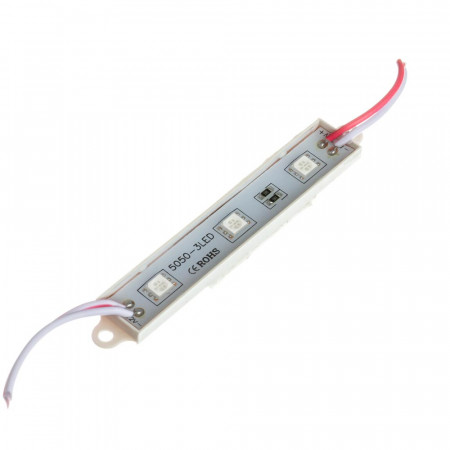 LED модуль 12В белый красный 3led smd5050 0.72Вт IP65