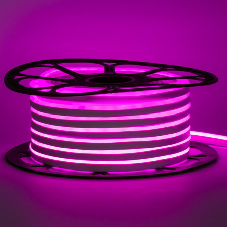 Неоновая лента светодиодная розовая 12V 6х12 AVT-smd2835 120LED/м 11 Вт/м IP65