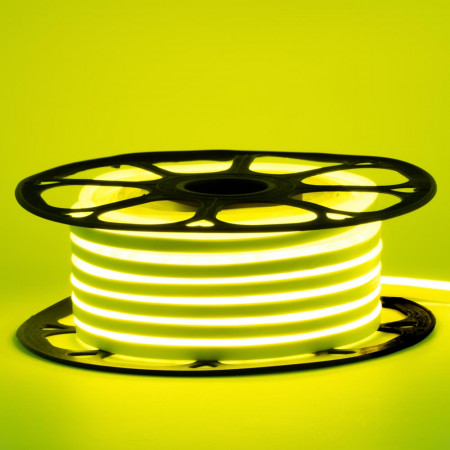 Неоновая лента светодиодная лимонная желтая 12V 6х12 AVT-smd2835 120LED/м 11 Вт/м IP65