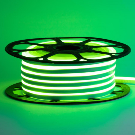 LED неон 12В зеленый smd2835 120led/м 6Вт/м 8х16 PVC IP65, 1м
