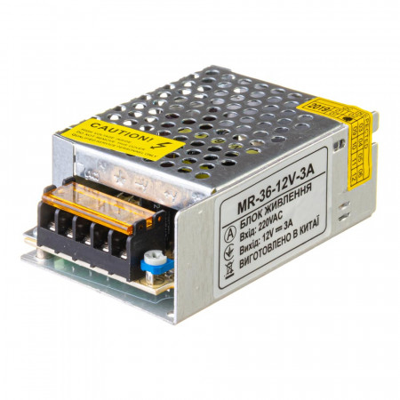 Блок питания 12В MR 3А 36Вт IP 20