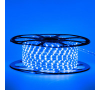 Мигающая LED лента 220В синий smd 2835 48led/м 6Вт/м IP65, 1м