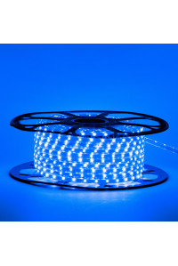 Мигающая LED лента 220В синий smd 2835 48led/м 6Вт/м IP65, 1м