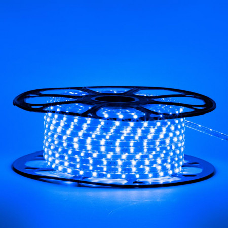 Мигающая LED лента 220В синий smd 2835 48led/м 6Вт/м IP65, 1м