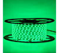 Мигающая LED лента 220В зеленый smd 2835 48led/м 6Вт/м IP65, 1м