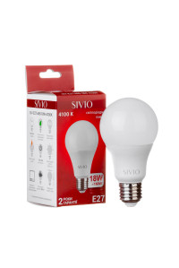 LED лампа 18Вт Sivio нейтральная белая E27 A65 4100K