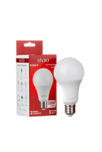 LED лампа 20Вт Sivio нейтральная белая E27 A70 4100K