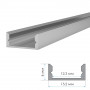 LED профиль ПФ-18 анодированный накладной с рассеивателем (комплект) 2м