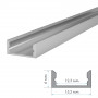 LED профиль ПФ-18/3 не анодированный накладной с рассеивателем (комплект) 2м